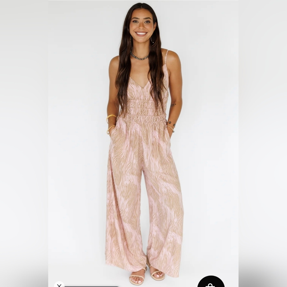 Keani Khush Opal Jumpsuit in Wavy Blush sz LG